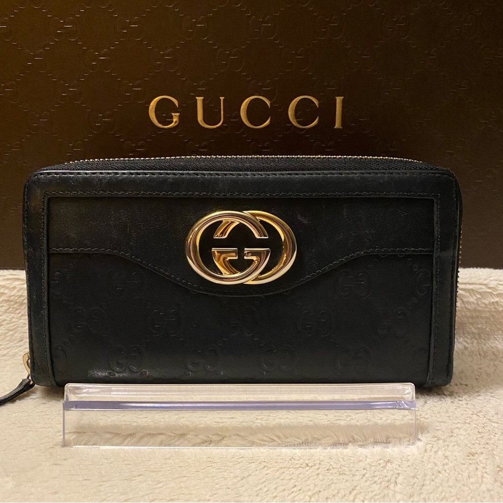 Gucci Guccissima GG Leather Zippy Big Wallet/Dust Cover included